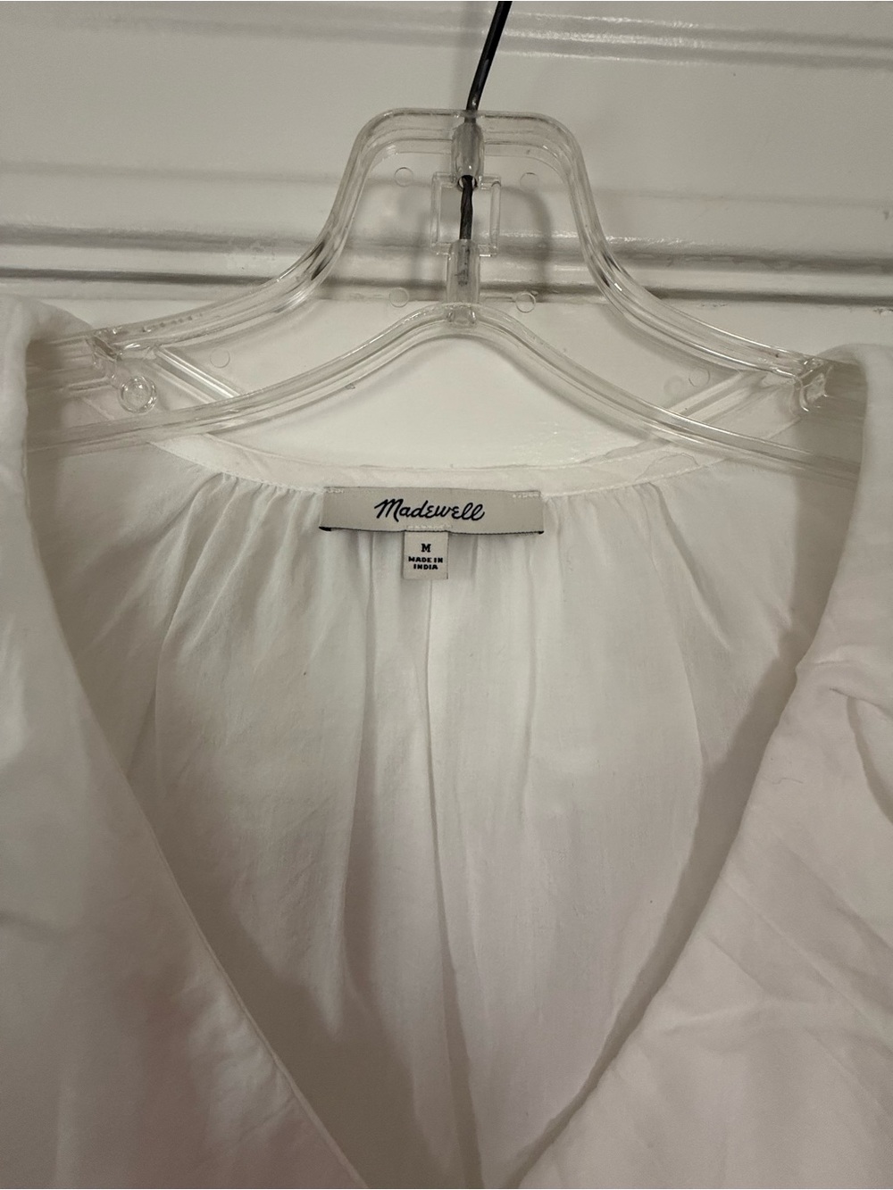 Madewell White Ruffle-Front V-Neck Blouse - Picture 2 of 4